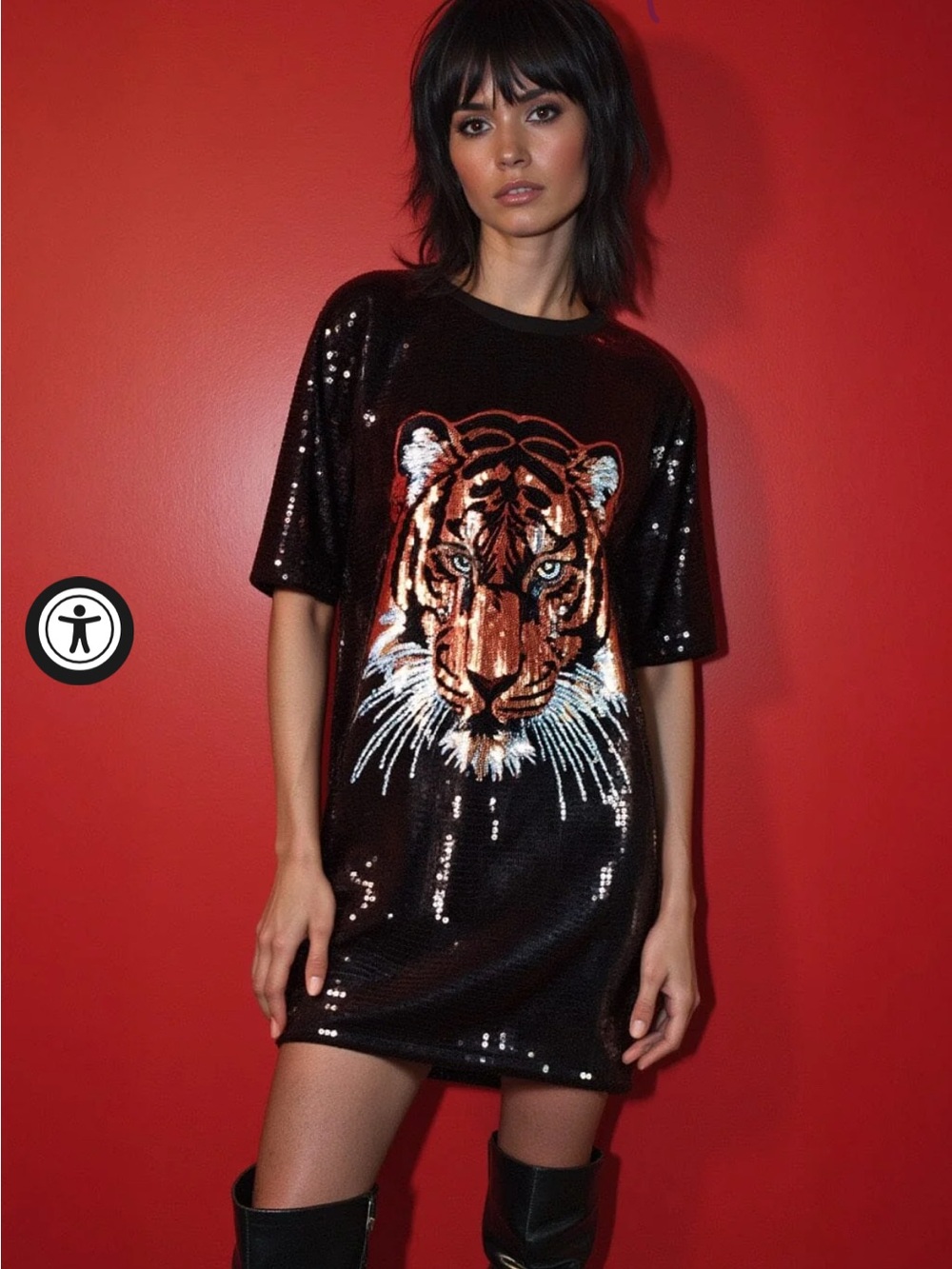 NEW Kate Hewko Sequin Tiger Dress